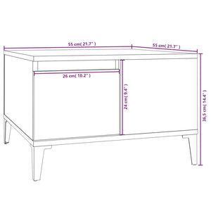 Tavolino da Salotto Bianco 55x55x36,5 cm in Legno Multistrato 821084