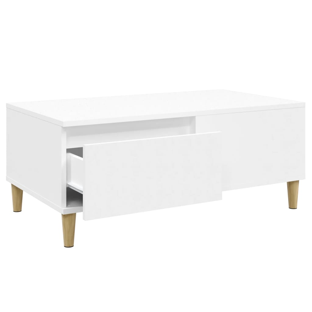 Tavolino da Salotto Bianco 90x50x36,5 cm in Legno Multistrato 821108