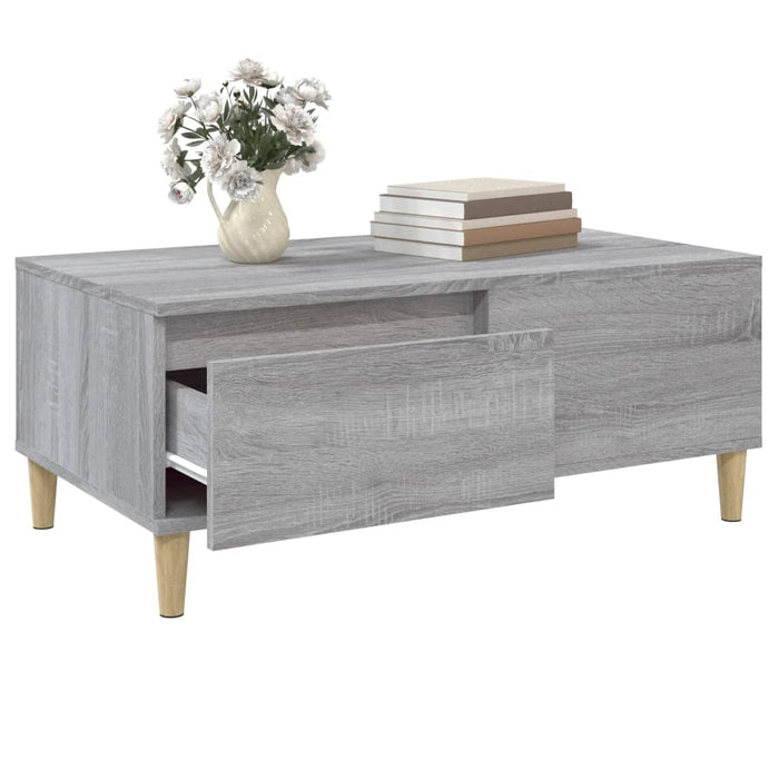 Tavolino Salotto Grigio Sonoma 90x50x36,5 cm Legno Multistrato 821114