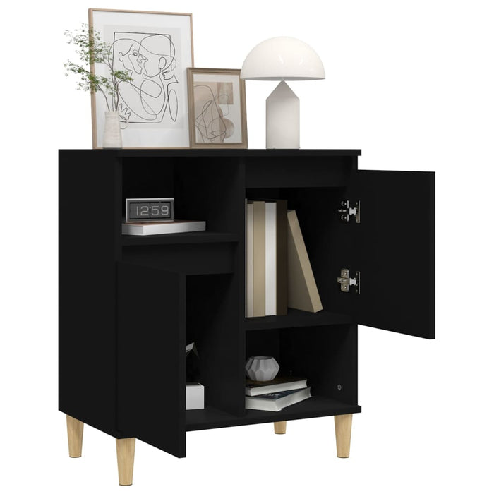 Credenza Nero 60x35x70 cm in Legno Multistrato 821141