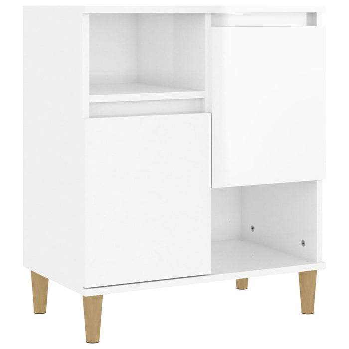 Credenza Bianco Lucido 60x35x70 cm in Legno Multistrato 821142