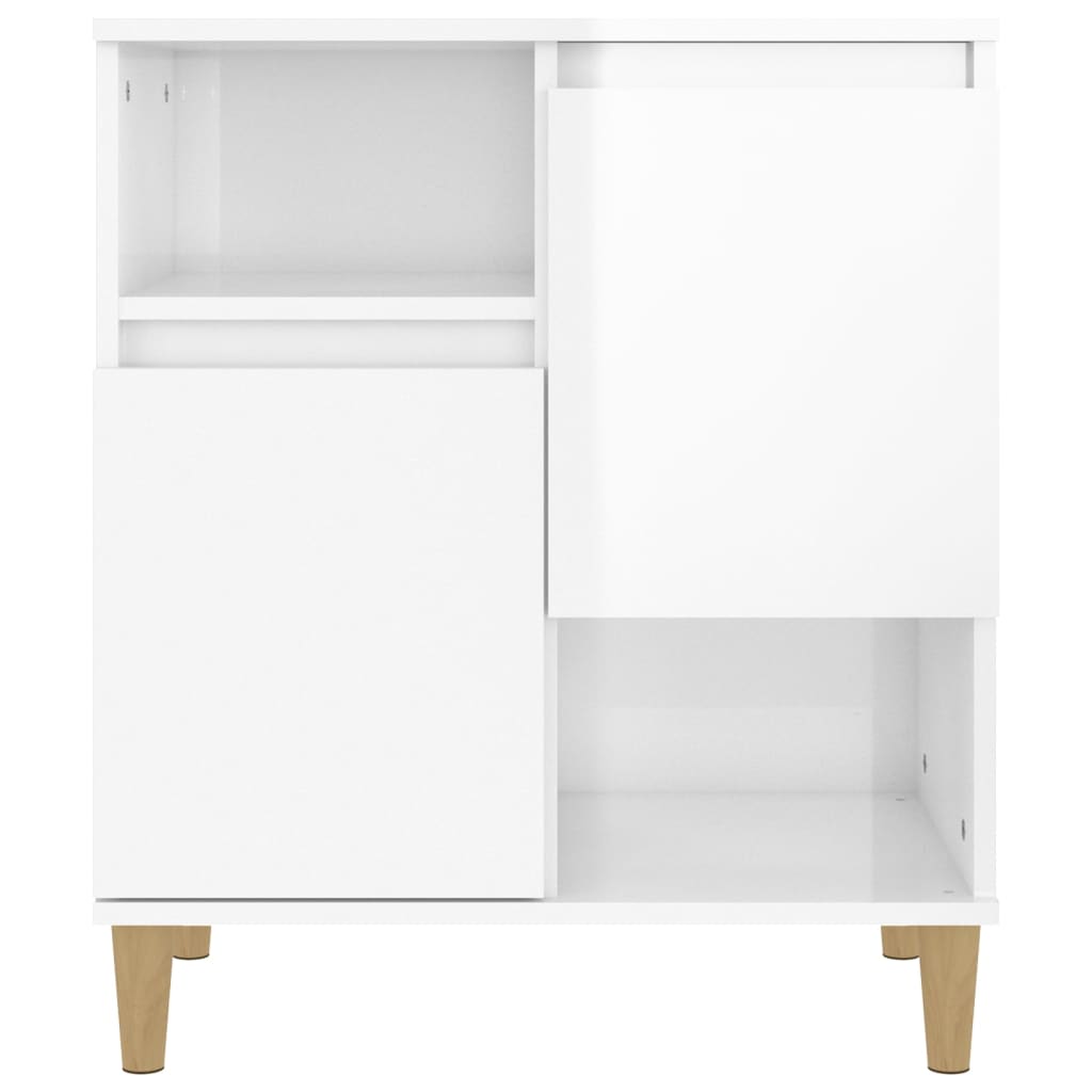 Credenza Bianco Lucido 60x35x70 cm in Legno Multistrato 821142