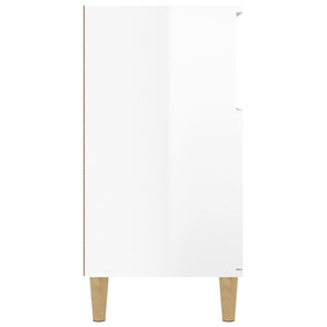 Credenza Bianco Lucido 60x35x70 cm in Legno Multistrato 821142