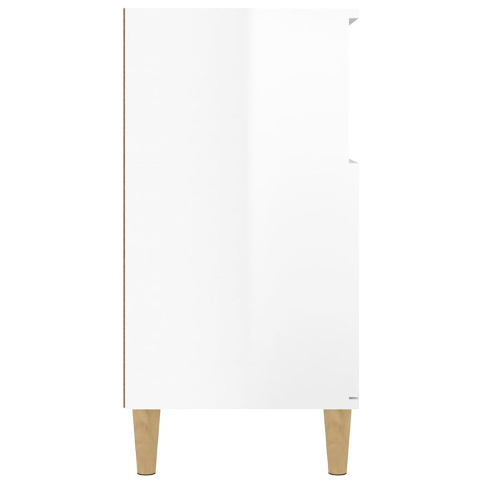 Credenza Bianco Lucido 60x35x70 cm in Legno Multistrato 821142