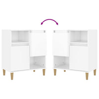 Credenza Bianco Lucido 60x35x70 cm in Legno Multistrato 821142