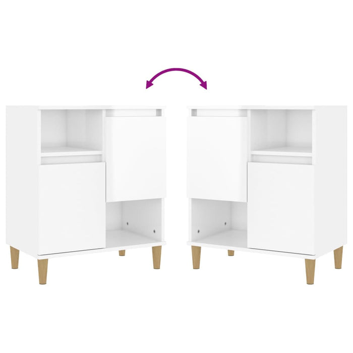 Credenza Bianco Lucido 60x35x70 cm in Legno Multistrato 821142