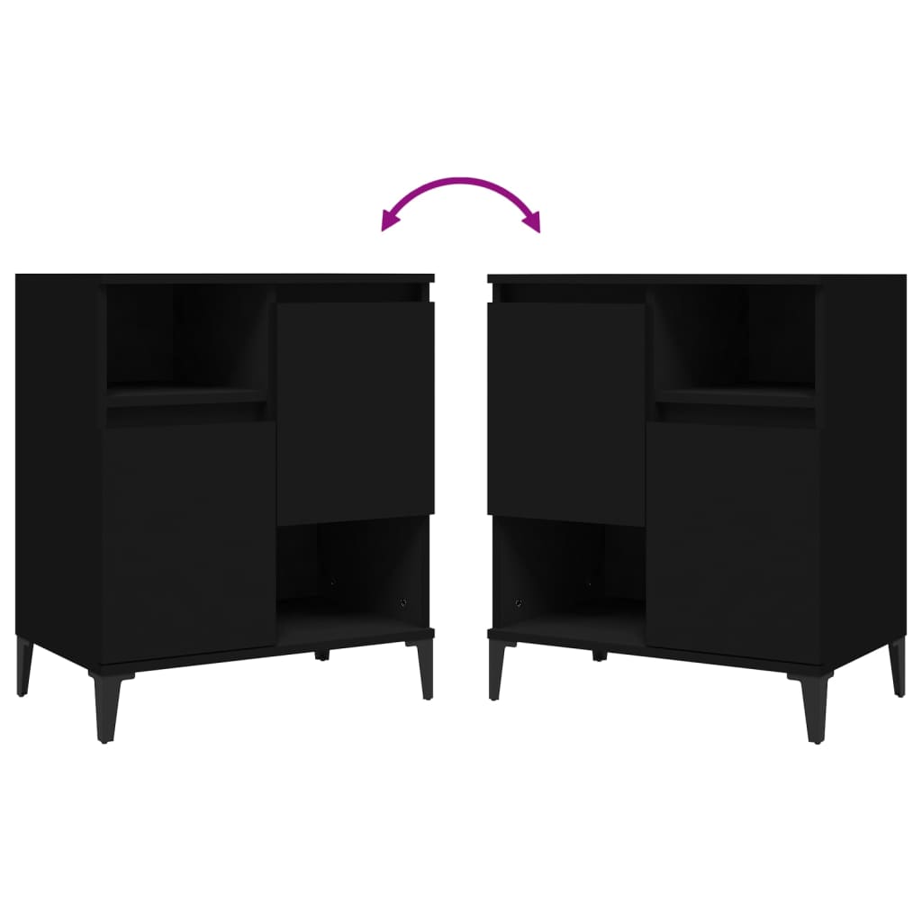 Credenza Nero 60x35x70 cm in Legno Multistrato 821149