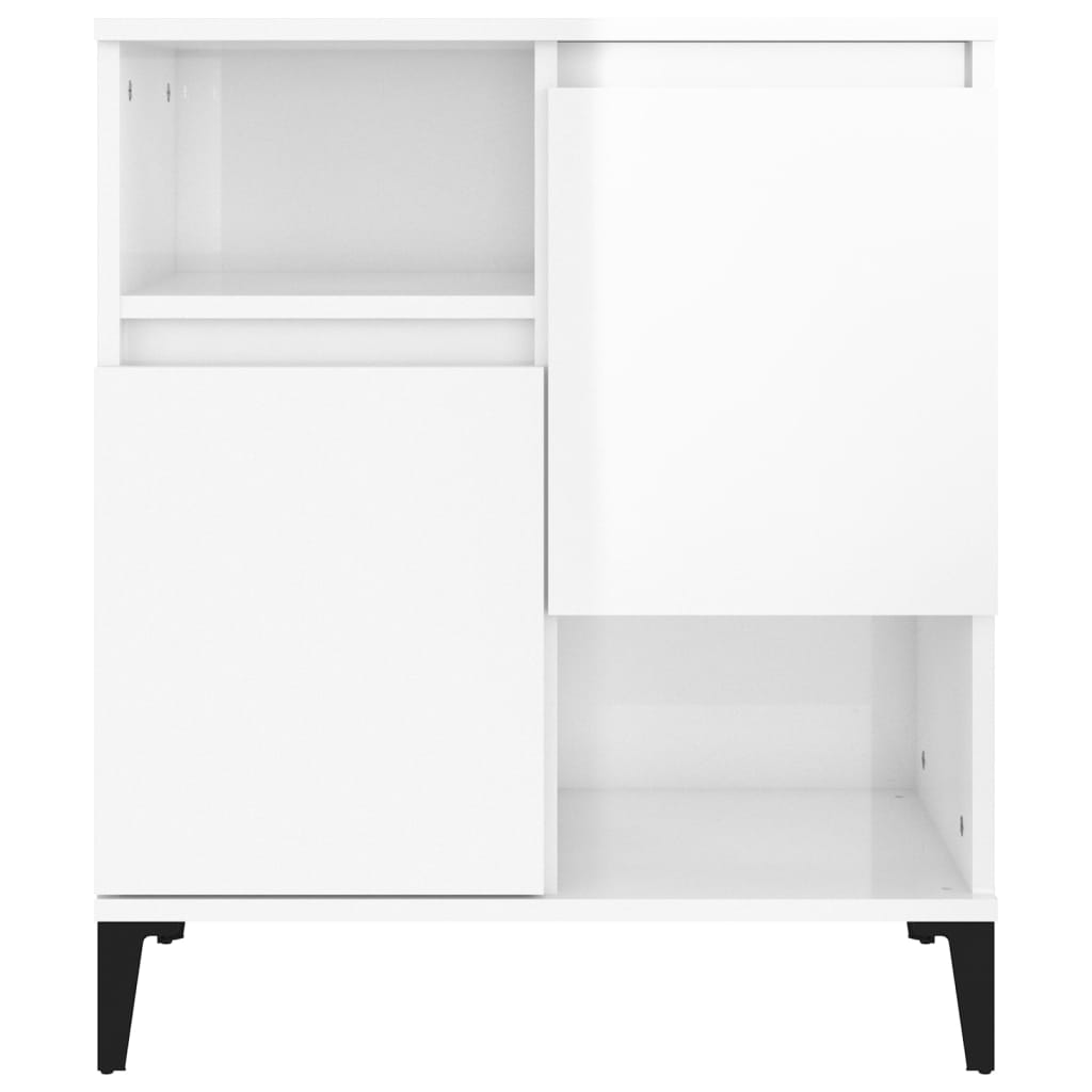 Credenza Bianco Lucido 60x35x70 cm in Legno Multistrato 821150