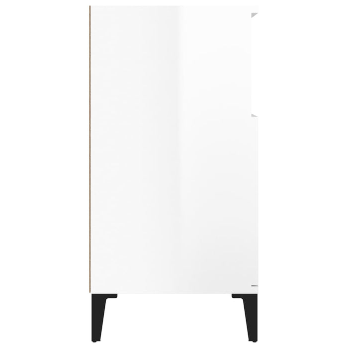 Credenza Bianco Lucido 60x35x70 cm in Legno Multistrato 821150