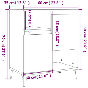 Credenza Bianco Lucido 60x35x70 cm in Legno Multistrato 821150