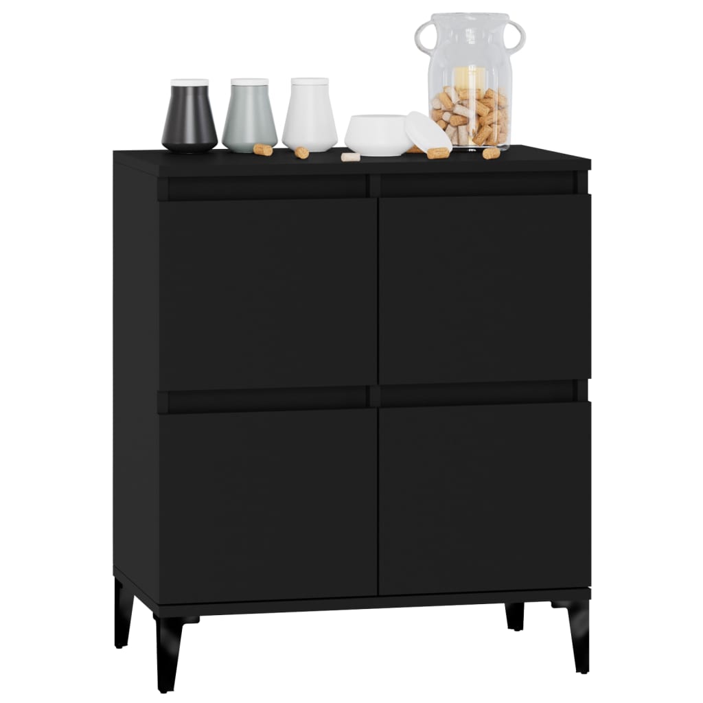 Credenza Nero 60x35x70 cm in Legno Multistrato 821165