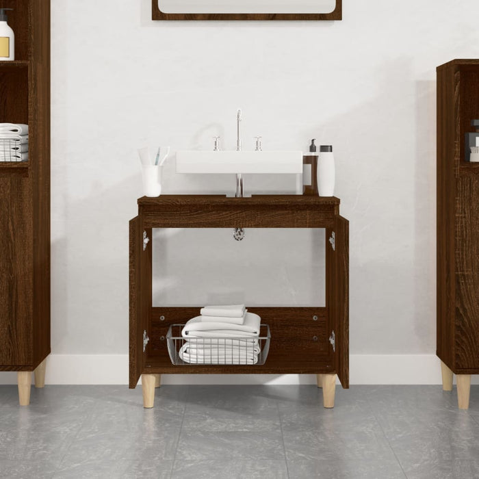 Mobile Lavabo Rovere Marrone 58x33x60 cm in Legno Multistratocod mxl 127698