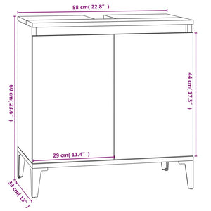 Mobile Lavabo Bianco 58x33x60 cm in Legno Multistrato 821260