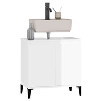 Mobile Lavabo Bianco Lucido 58x33x60 cm in Legno Multistrato 821262