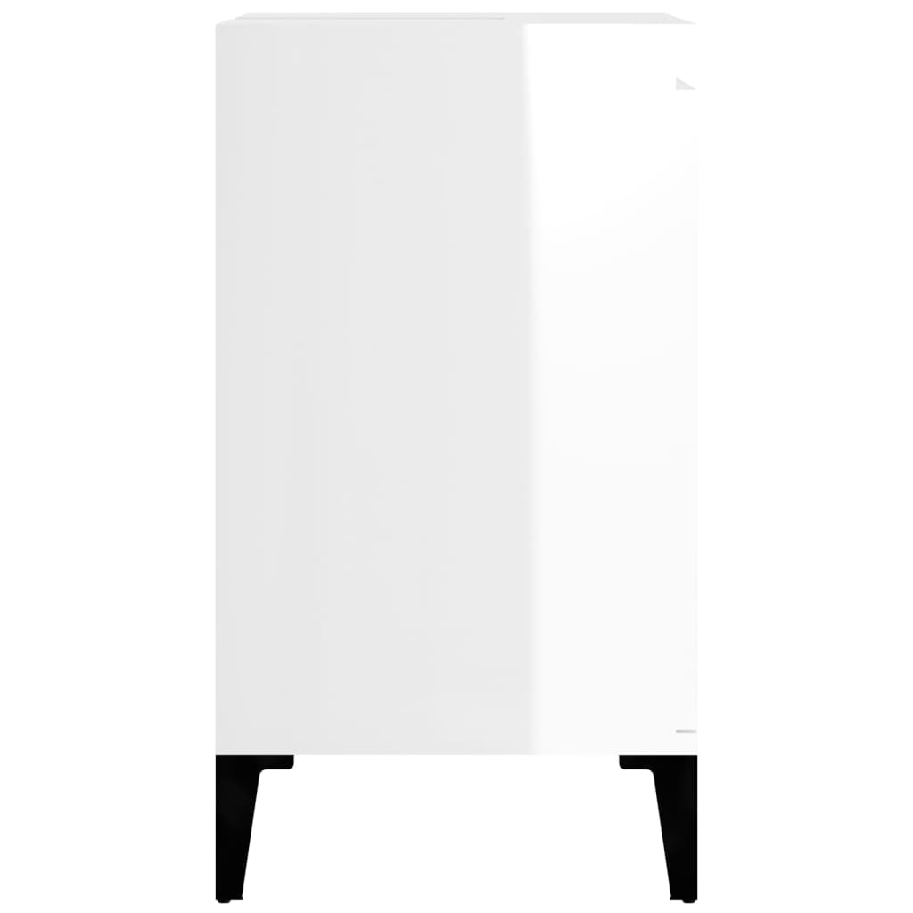 Mobile Lavabo Bianco Lucido 58x33x60 cm in Legno Multistrato 821262