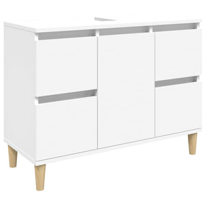 Mobile Lavabo Bianco 80x33x60 cm in Legno Multistrato 821268