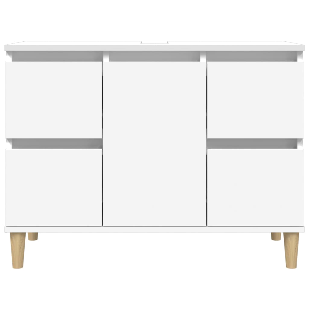 Mobile Lavabo Bianco 80x33x60 cm in Legno Multistrato 821268