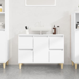 Mobile Lavabo Bianco 80x33x60 cm in Legno Multistrato 821268