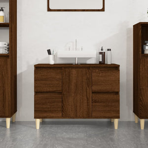 Mobile Lavabo Rovere Marrone 80x33x60 cm in Legno Multistratocod mxl 79715