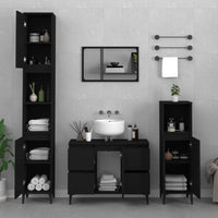 Mobile Lavabo Nero 80x33x60 cm in Legno Multistratocod mxl 78334