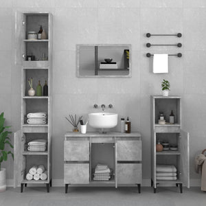 Mobile Lavabo Grigio Cemento 80x33x60 cm in Legno Multistratocod mxl 78335