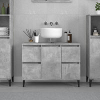 Mobile Lavabo Grigio Cemento 80x33x60 cm in Legno Multistratocod mxl 78335