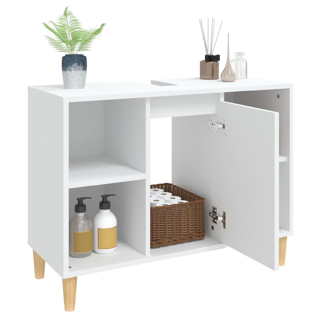 Mobile Lavabo Bianco 80x33x60 cm in Legno Multistrato 821284