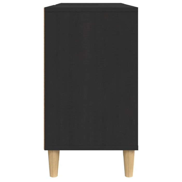 Mobile Lavabo Nero 80x33x60 cm in Legno Multistrato 821285