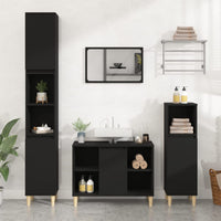 Mobile Lavabo Nero 80x33x60 cm in Legno Multistrato 821285