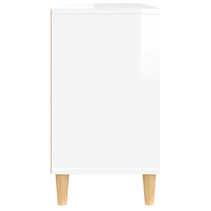 Mobile Lavabo Bianco Lucido 80x33x60 cm in Legno Multistrato 821286