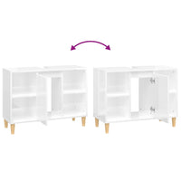 Mobile Lavabo Bianco Lucido 80x33x60 cm in Legno Multistrato 821286