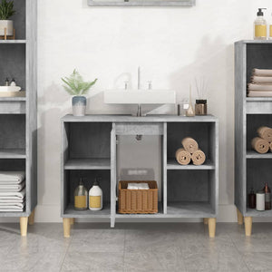 Mobile Lavabo Grigio Cemento 80x33x60 cm in Legno Multistratocod mxl 103654