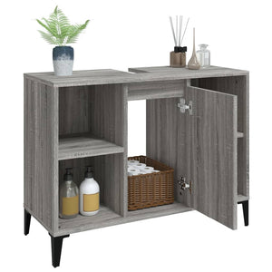 Mobile Lavabo Grigio Sonoma 80x33x60 cm in Legno Multistrato 821298