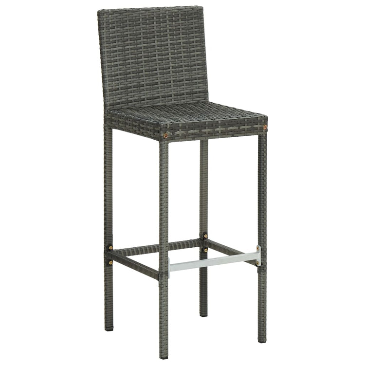 Sgabelli da Bar con Cuscini 6 pz in Polyrattan Grigio 362579