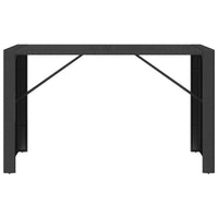 Tavolo da Bar con Piano in Vetro Nero 185x80x110 cm Polyrattan 362600