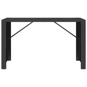 Tavolo da Bar con Piano in Vetro Nero 185x80x110 cm Polyrattancod mxl 126360