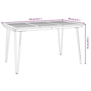 Tavolo Giardino con Gambe Forcella 140x80x75 cm Massello Acacia 319519