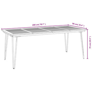 Tavolo Giardino con Gambe Forcella 200x90x75 cm Massello Acacia 319522