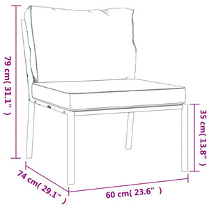 Sedie da Giardino con Cuscini Grigi 2pz 60x74x79 cm Acciaio 362717