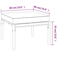 Poggiapiedi Giardino con Cuscini Sabbia 2pz 60x60x35 cm Acciaio 362725