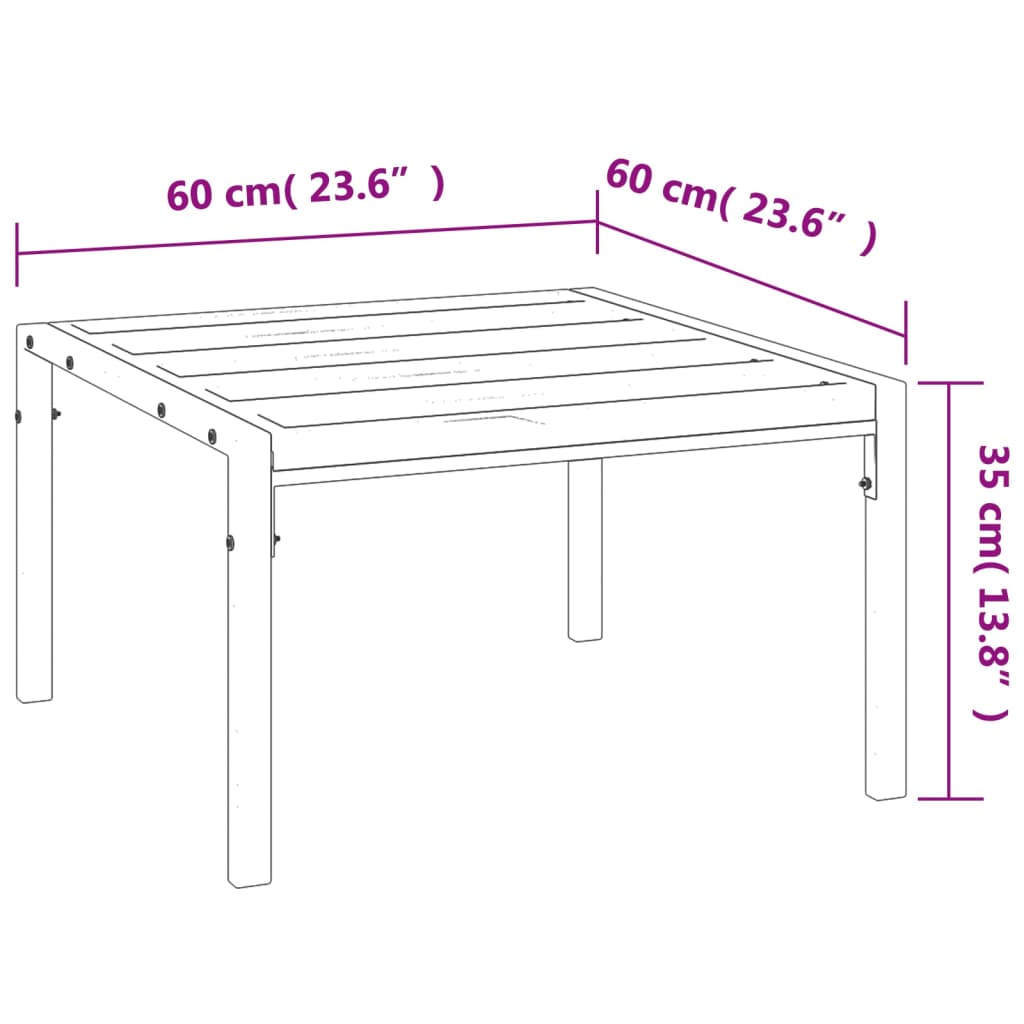 Tavolino da Giardino Nero 60x60x35 cm Acciaio 362726