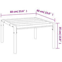 Tavolino da Giardino Nero 60x60x35 cm Acciaio 362726