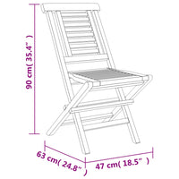 Sedie da Giardino Pieghevole 2pz 47x63x90cm Legno Massello Teak 362755