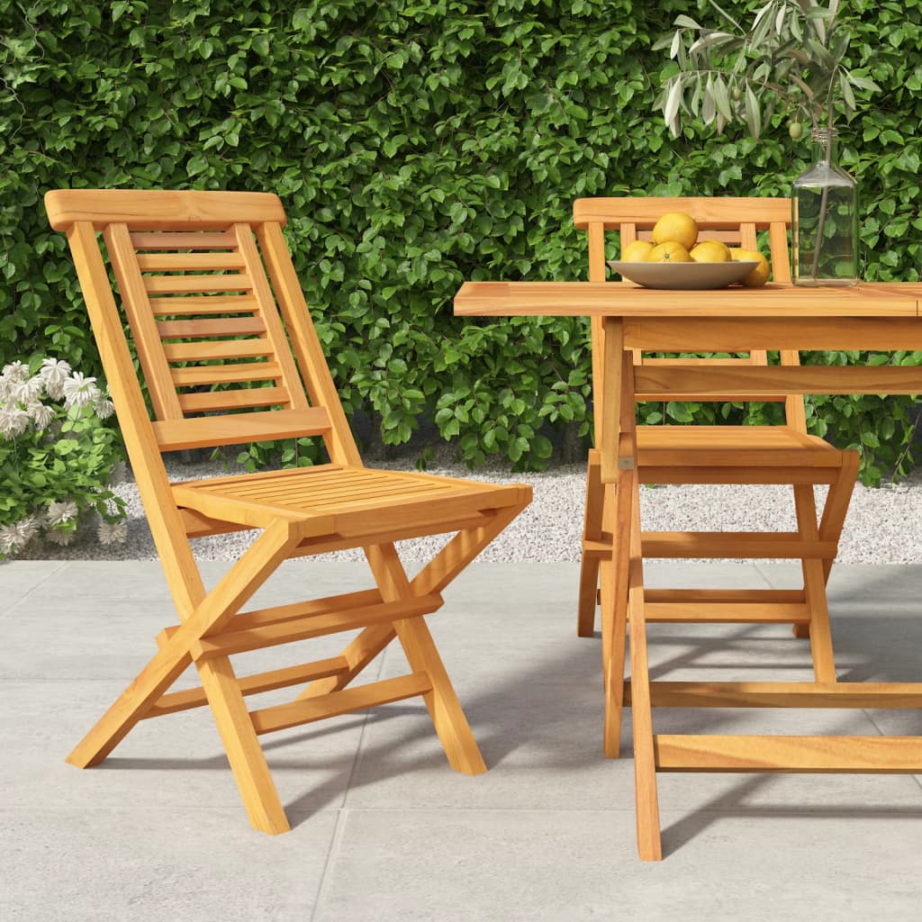 Sedie da Giardino Pieghevole 2pz 47x63x90cm Legno Massello Teak 362755