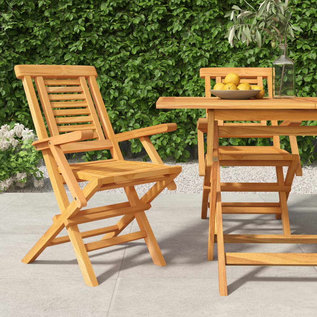 Sedie da Giardino Pieghevoli 2pz 56x63x90cm Legno Massello Teak 362756