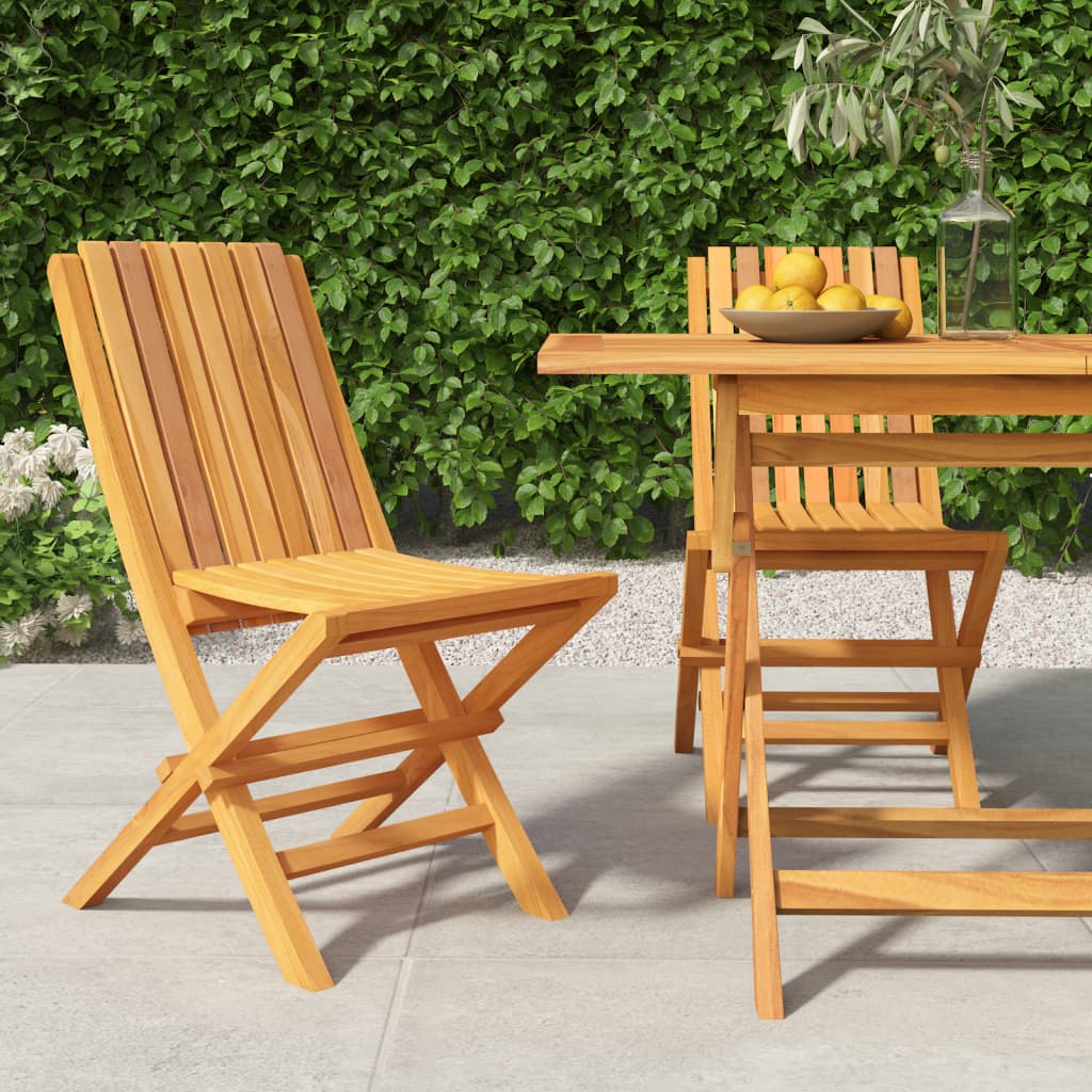 Sedie da Giardino Pieghevoli 2pz 47x47x89cm Legno Massello Teak 362757