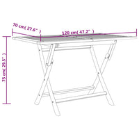 Tavolo da Giardino Pieghevole Grigio120x70x75 cm Massello Teak 362763