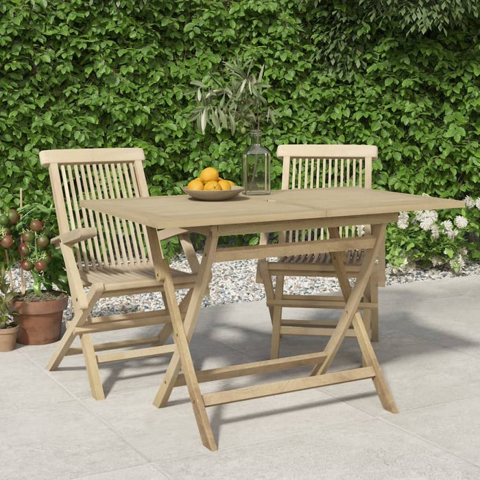 Tavolo da Giardino Pieghevole Grigio120x70x75 cm Massello Teak 362763