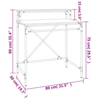 Scrivania Nera 80x50x90 cm in Legno Multistrato e Ferro 826704