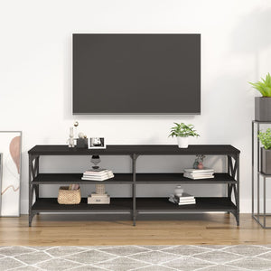 Mobile Porta TV Nero 140x40x50 cm in Legno Multistrato 826724